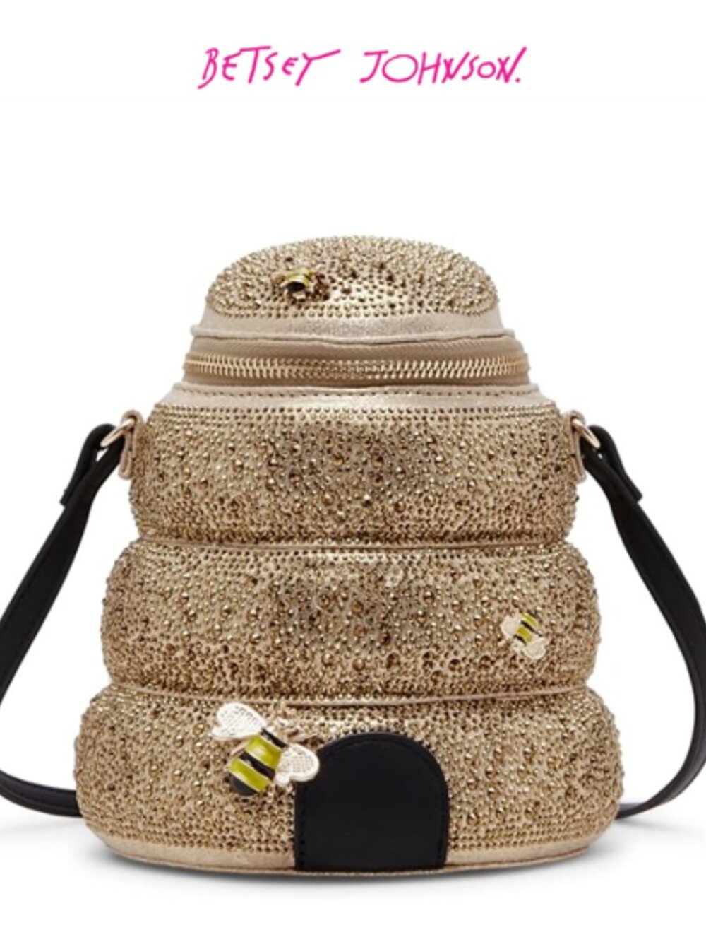 Betsey Johnson Kitsch Queen Bee Crystal Crossbody Bag